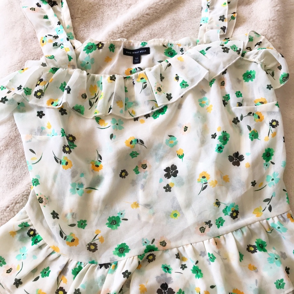 Target x Who What Wear Floral Print Ruffle Tank